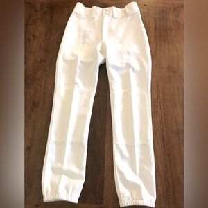 Mizuno Performance Boys Size YXXL White Zip Baseball Pants
